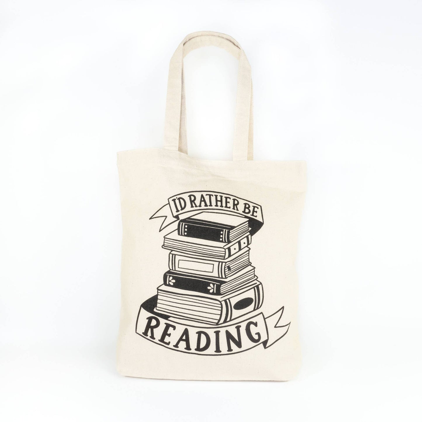 I'd Rather Be Reading Books Cotton Canvas Tote Bag