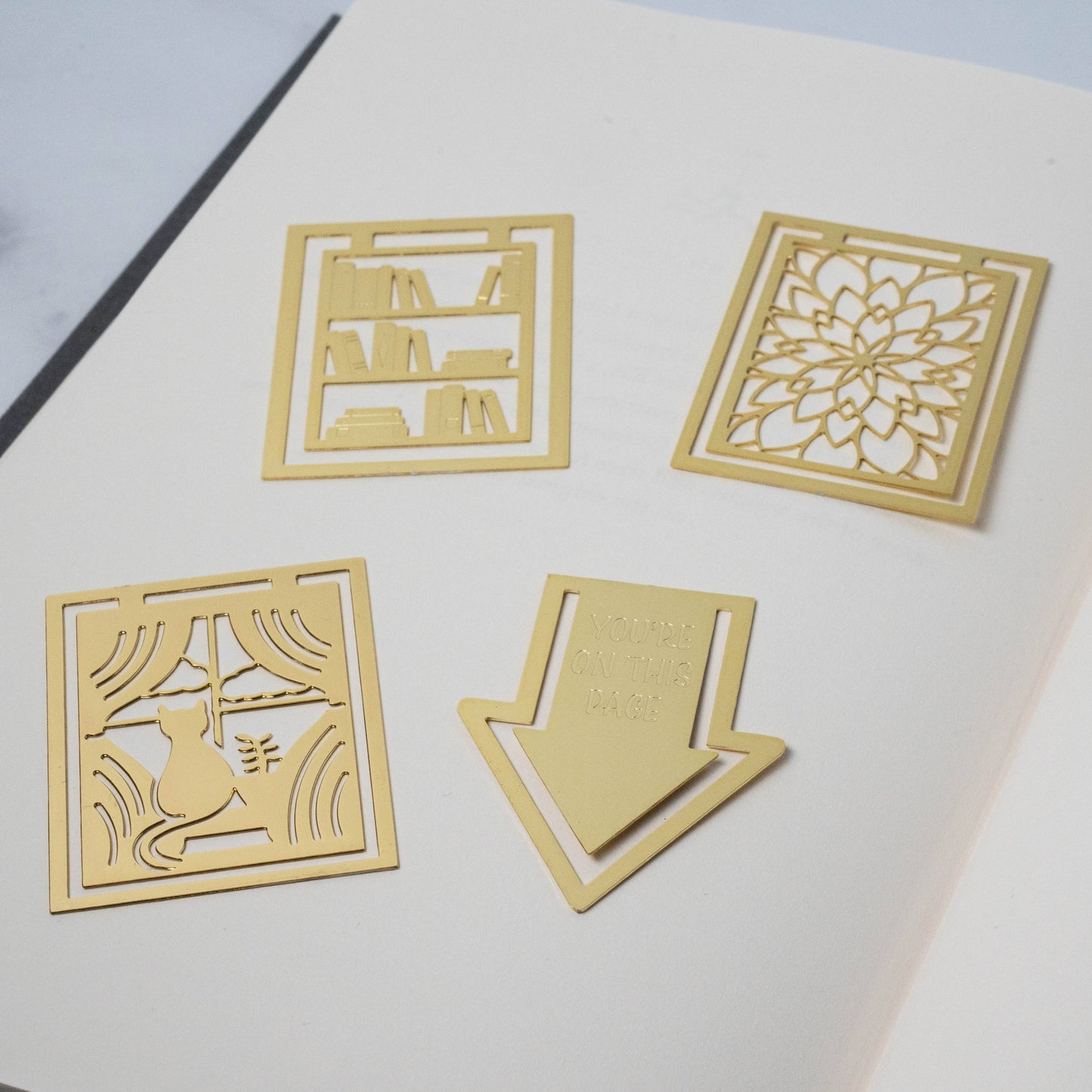 Cat in the Window Metal Bookmark