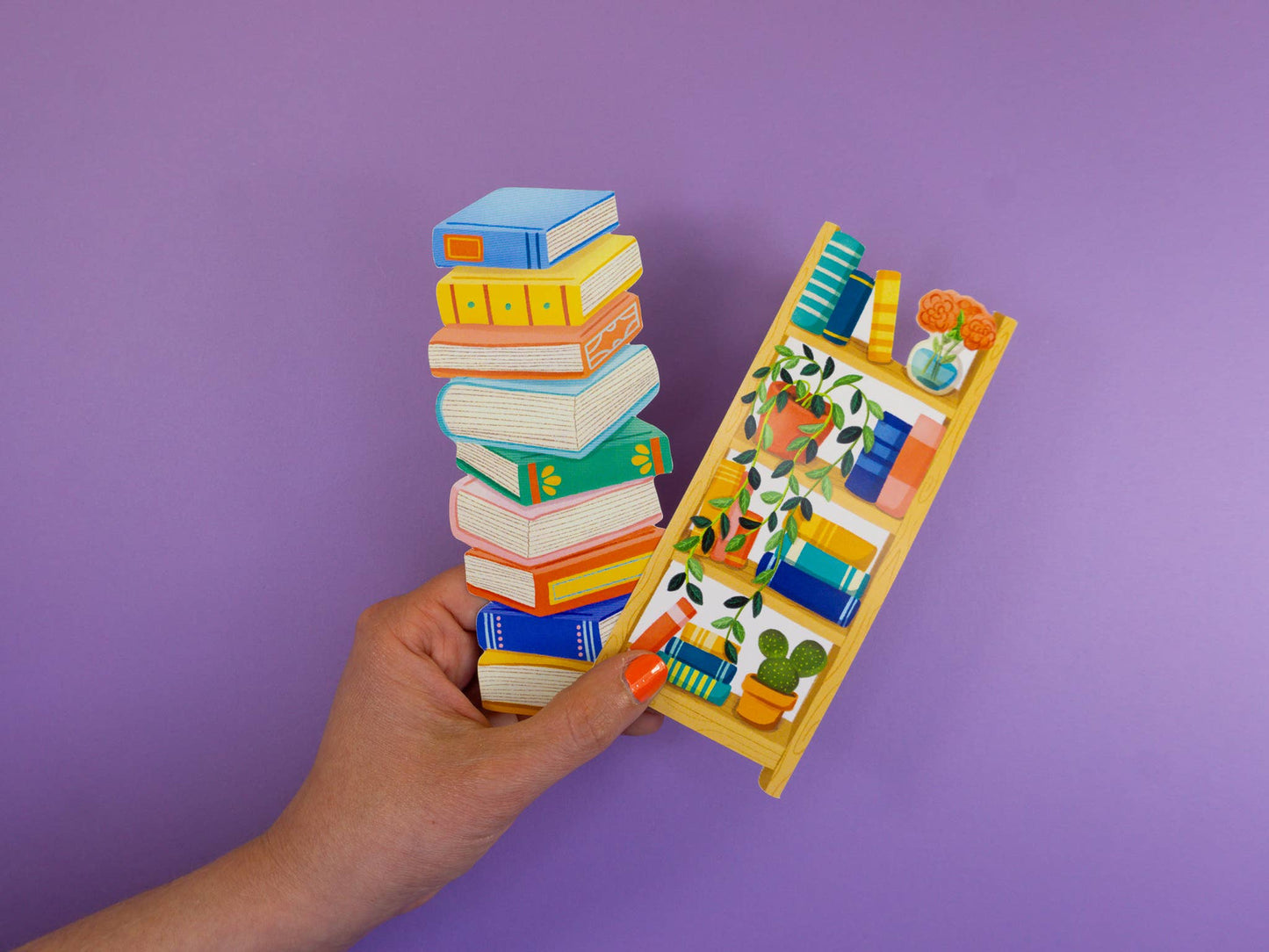 Book Stack Die-Cut Bookmark