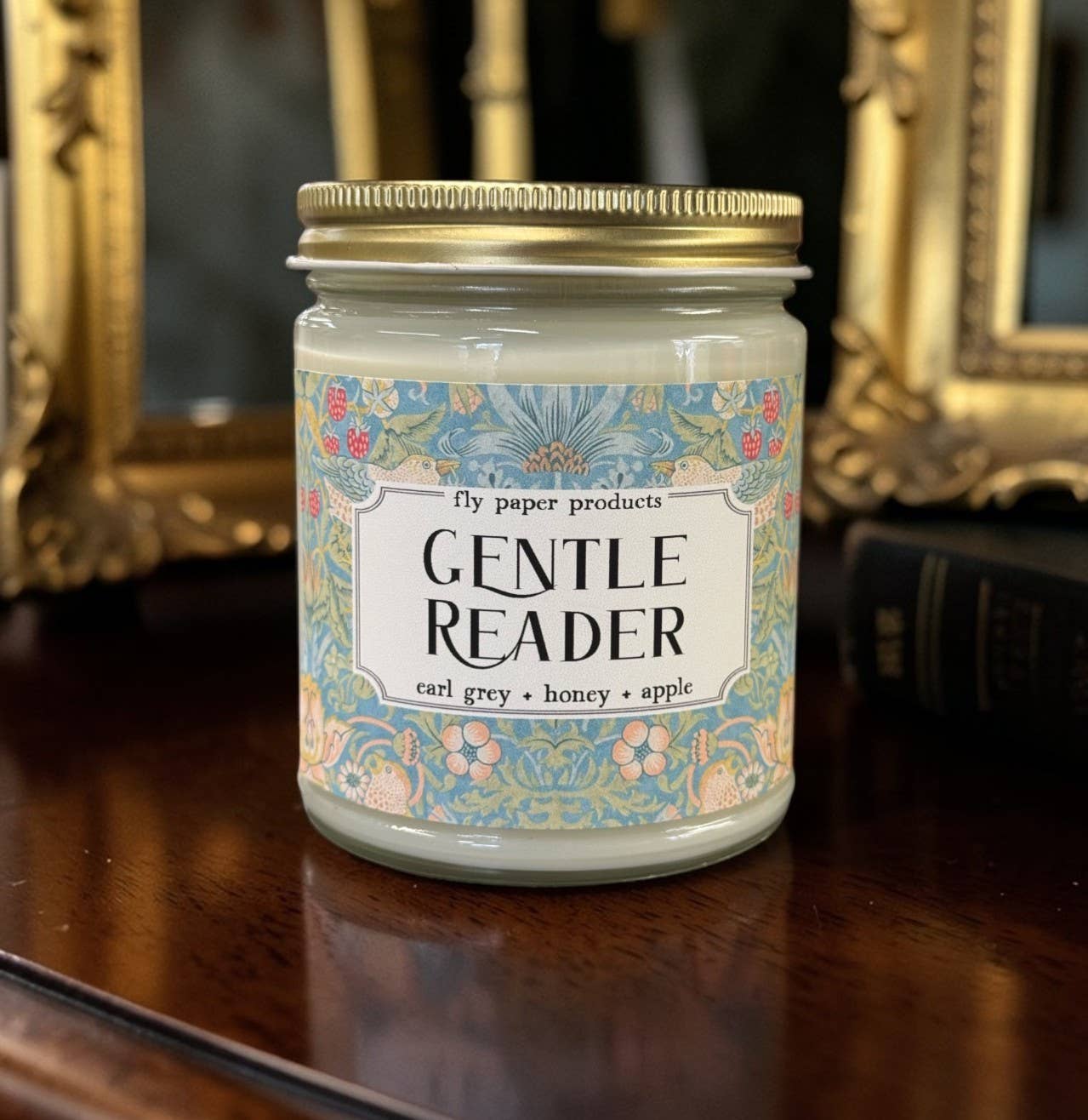 Gentle Reader 9oz Soy Candle Earl Grey + Honey + Apple