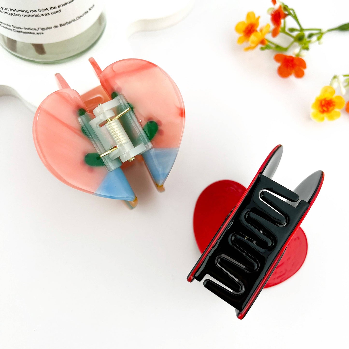 Passionate Desert Cactus Sunset Heart Hair Claw Clip