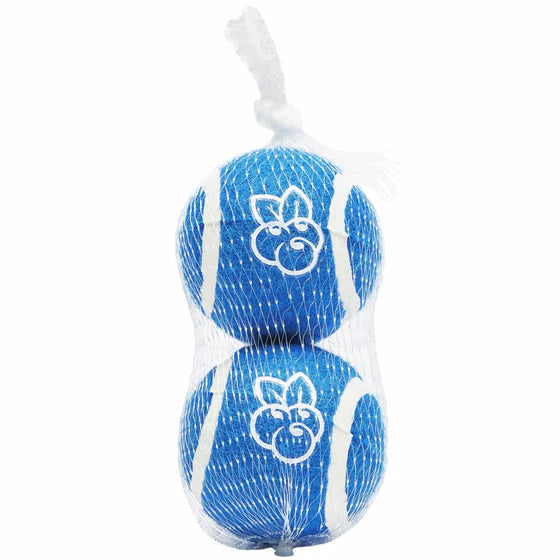 2Pc Pack Blue Tennis Balls Dog Toy 2.5 Inch Outdoor Fun