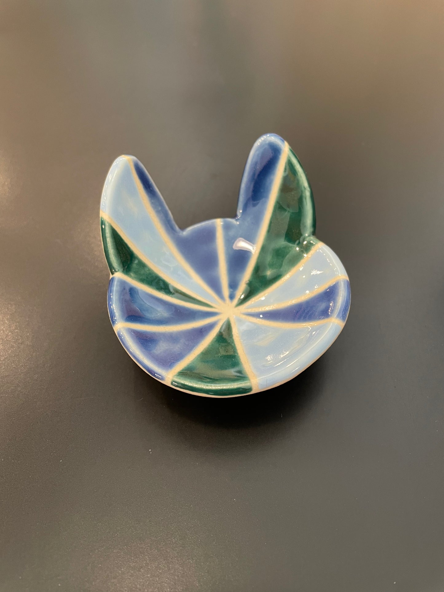 2"-3" Handmade Ceramic Cat Ring Dish Multi Color