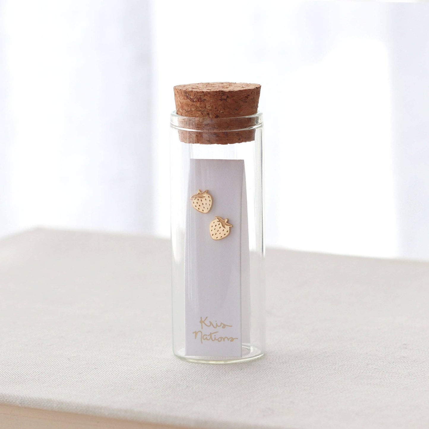 Sterling Silver Strawberry Stud Earrings