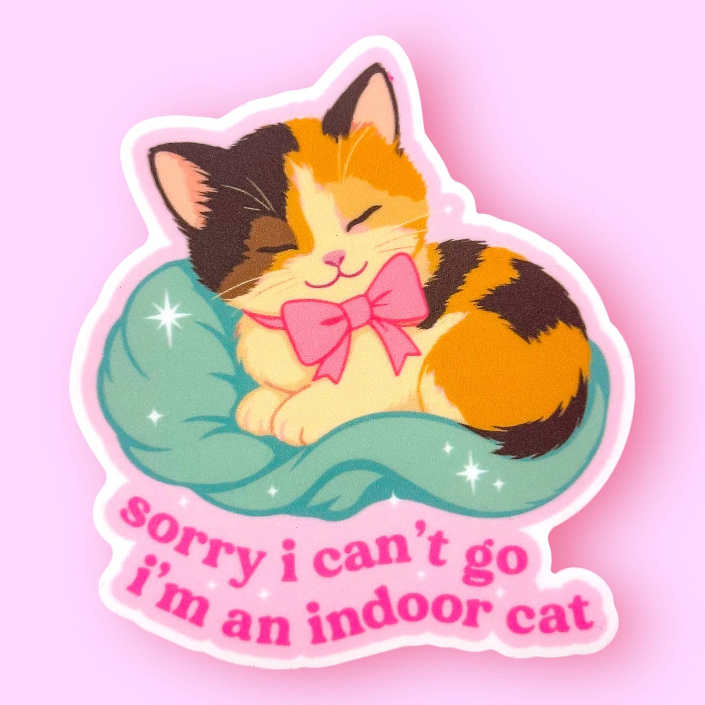 Sorry I Can't Go, I'm an Indoor Cat Sticker