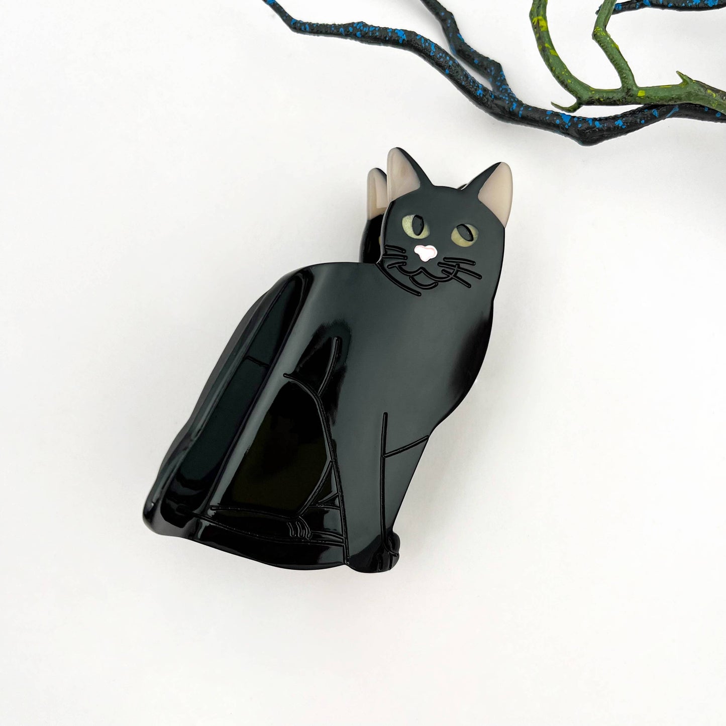 Creative Black Cat Acetate Animal Hair Claw Clip