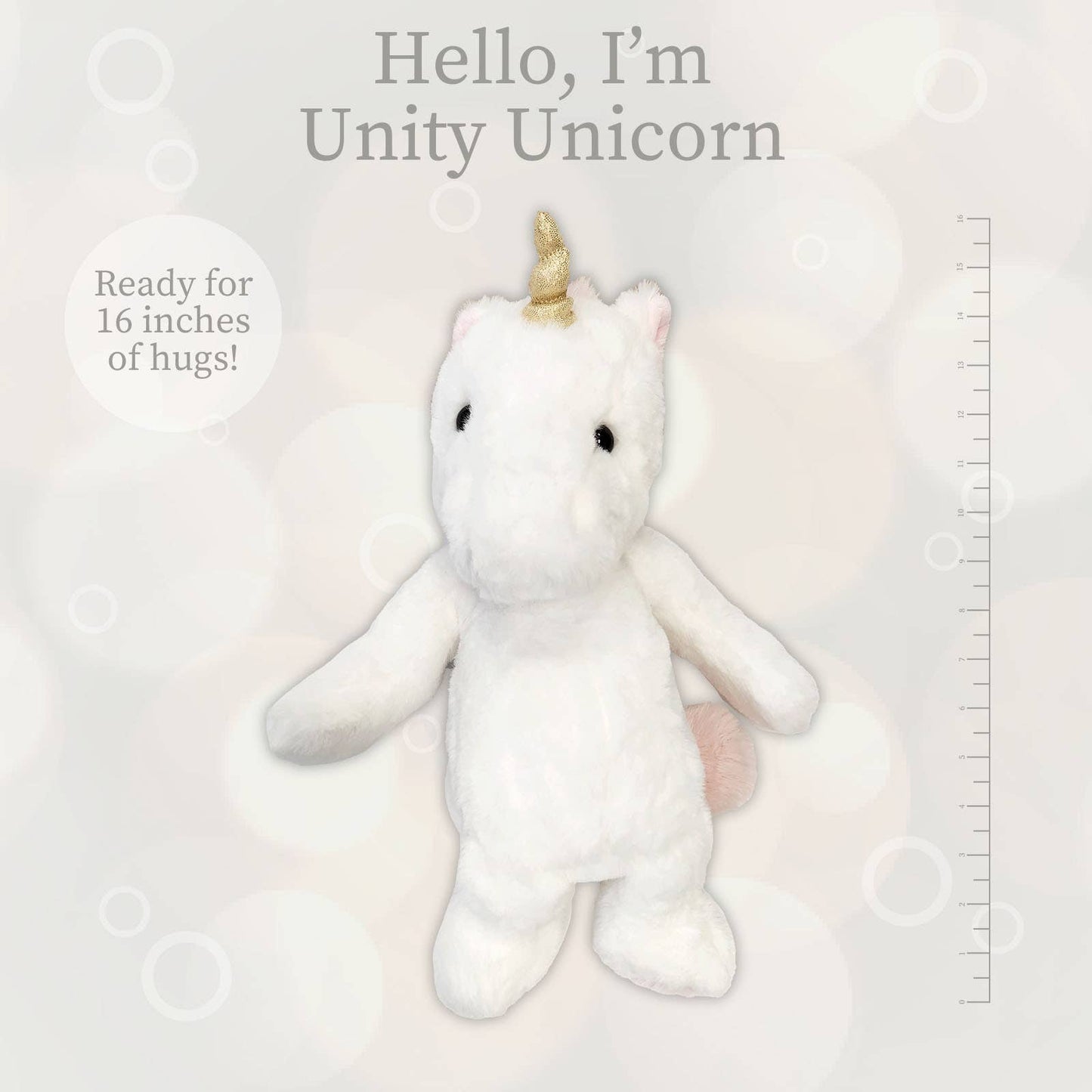 World's Softest Lushee 16 inch - Unity White Unicorn Plush
