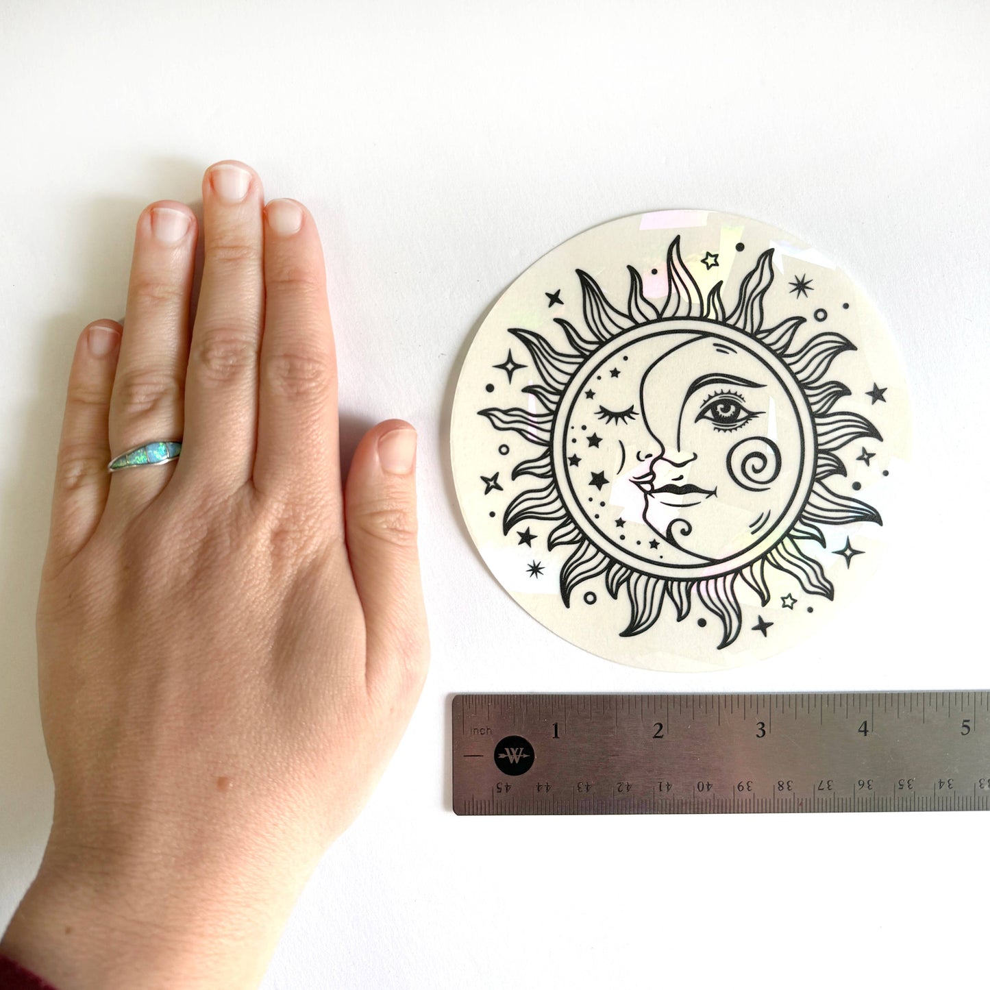 Sun and Moon Celestial Suncatcher Window Decal