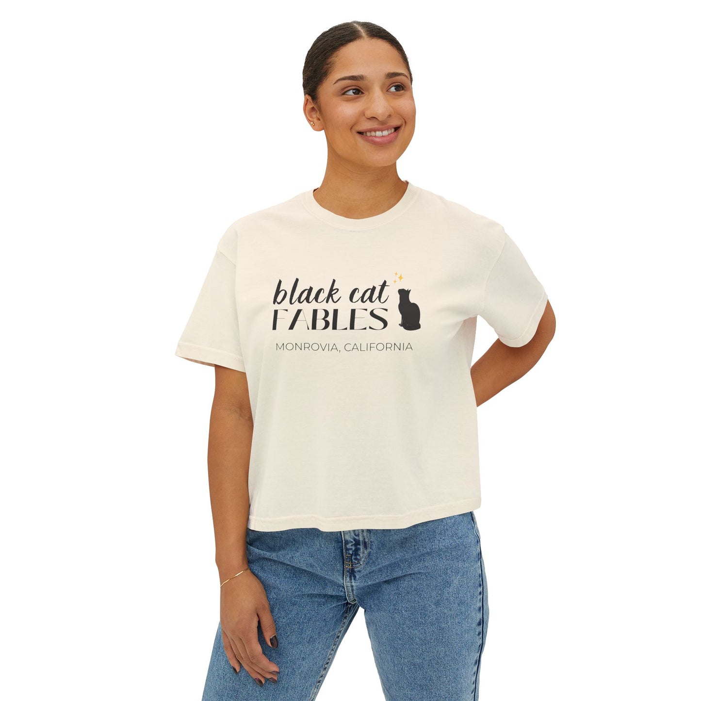 Online Only - Black Cat Fables Women's Boxy Tee