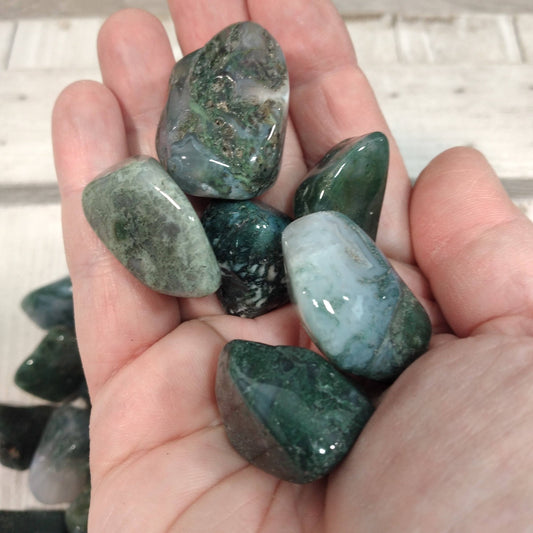 Tumbled Crystal - Moss Agate
