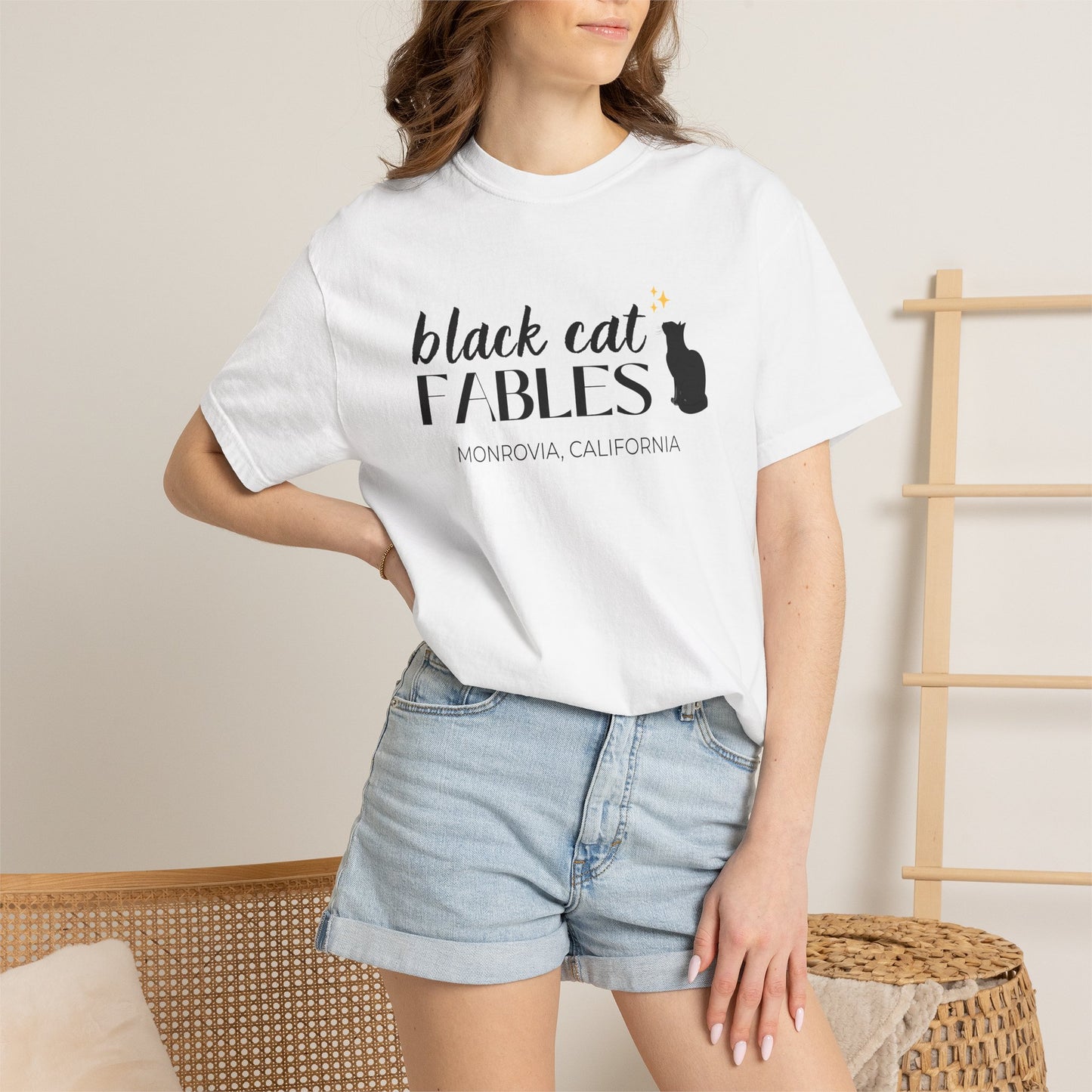 Online Only - Black Cat Fables Unisex Garment-Dyed Tee
