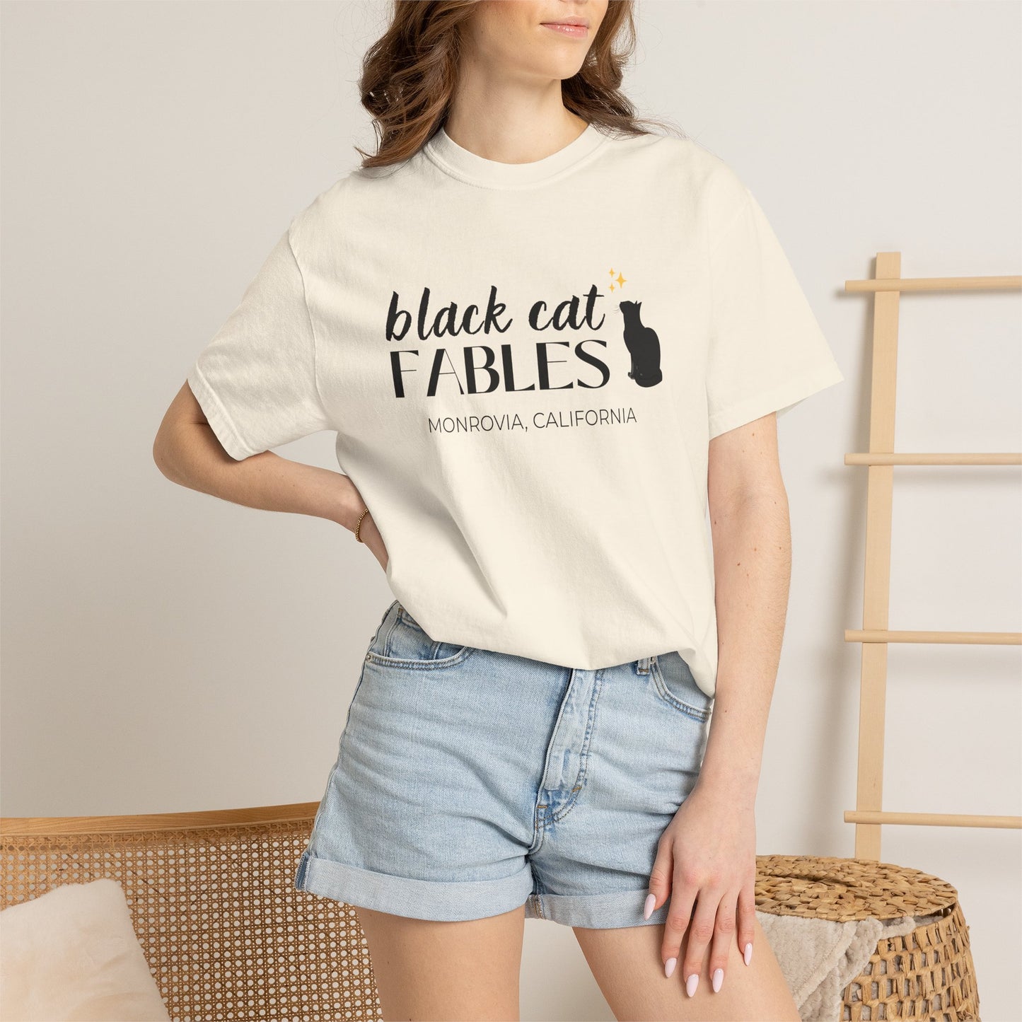 Online Only - Black Cat Fables Unisex Garment-Dyed Tee