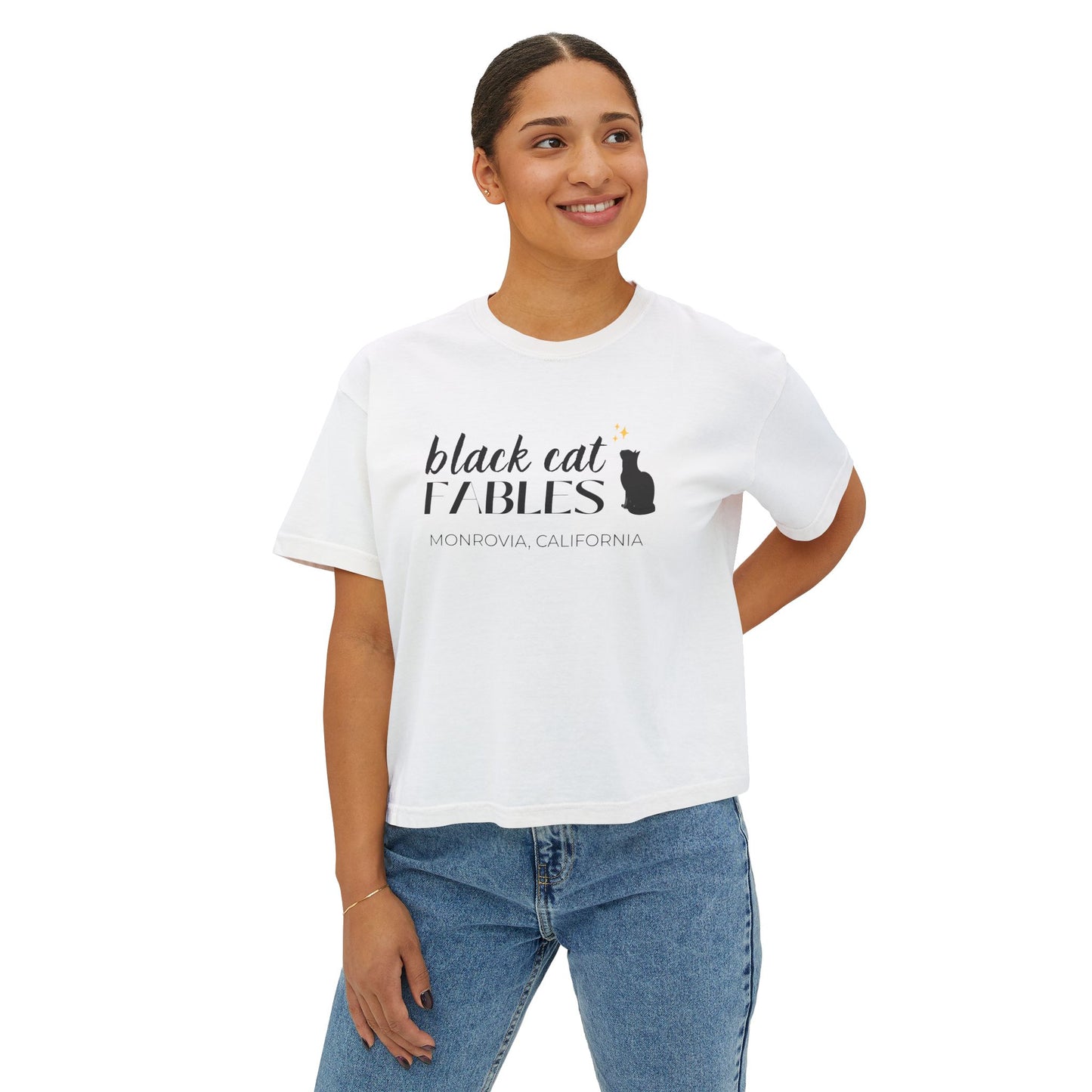 Online Only - Black Cat Fables Women's Boxy Tee