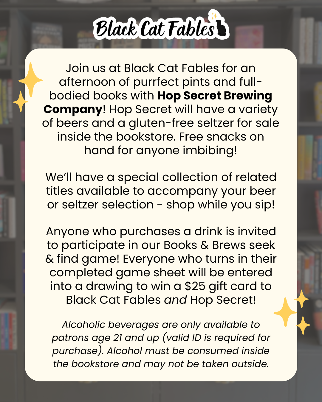 11/15/2025 - Books & Brews with Hop Secret Brewing