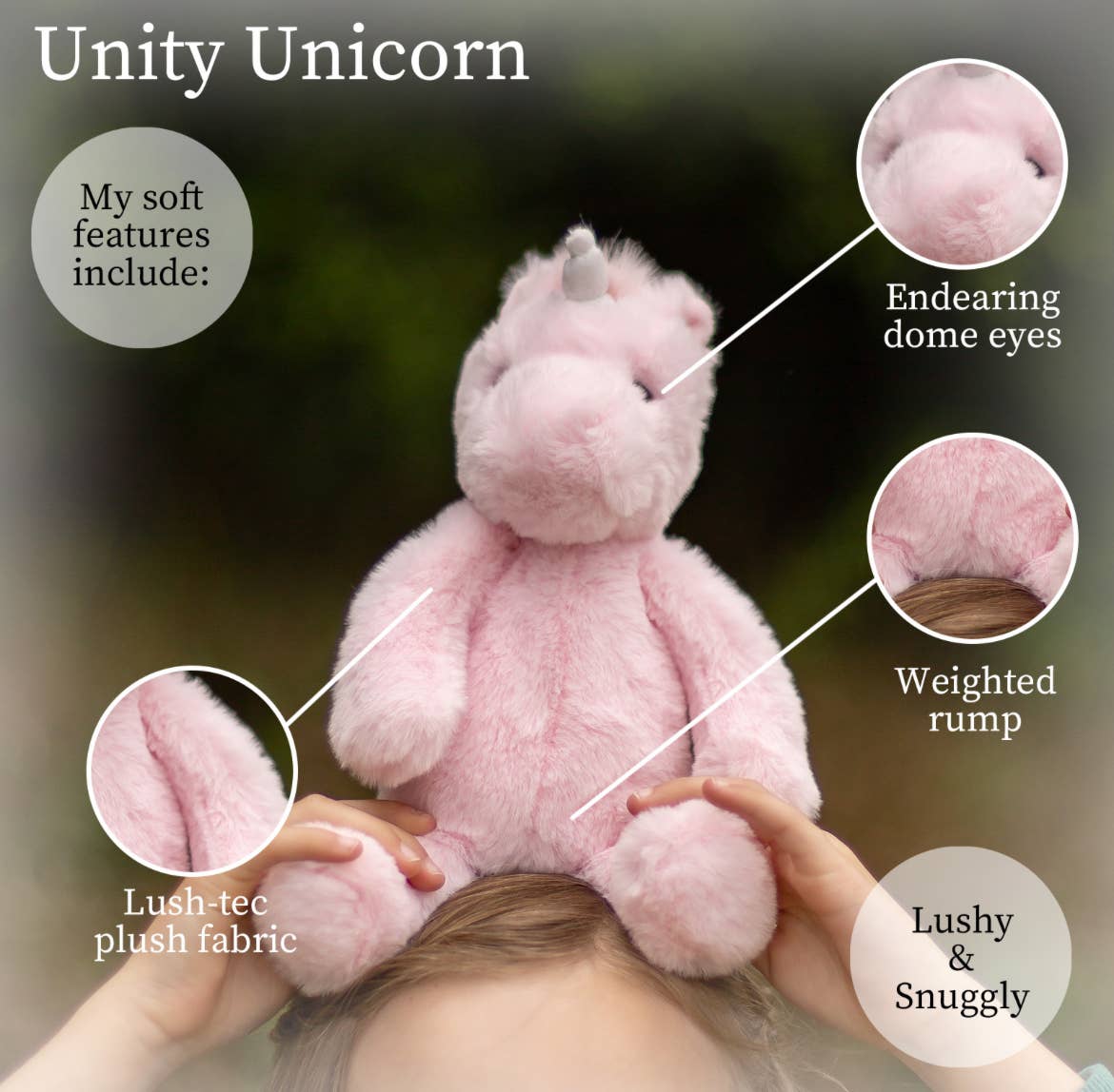 World's Softest 10 inch - Lushee Unity Unicorn Rose Plush