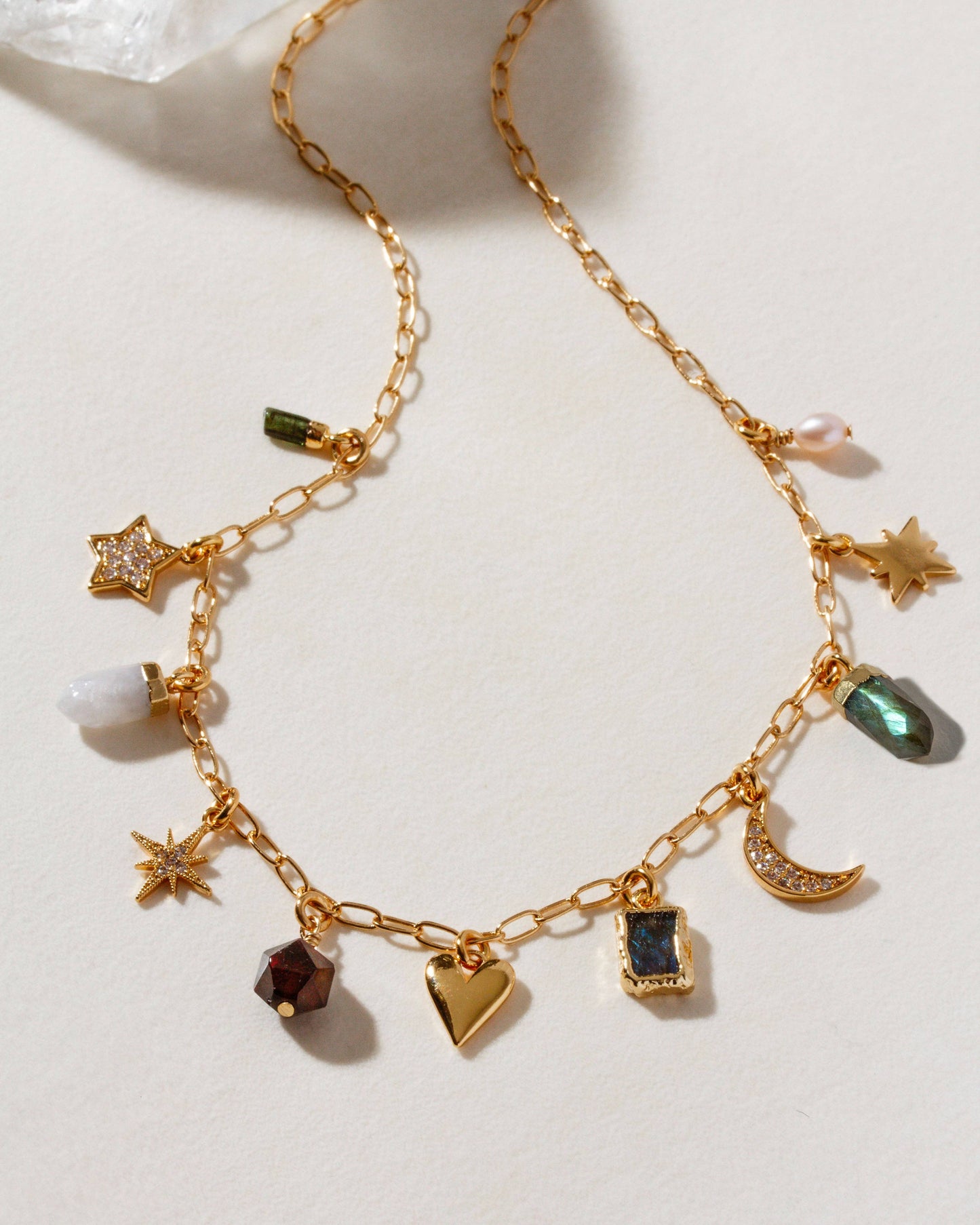 Twilight Trinket Charm Necklace- Labradorite Multistone