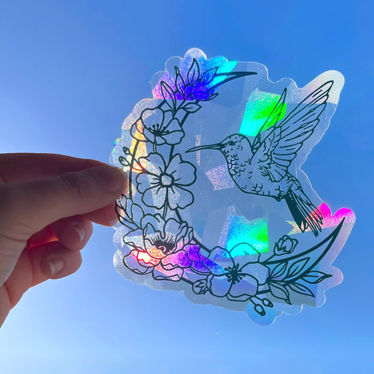Hummingbird Suncatcher Window Decal