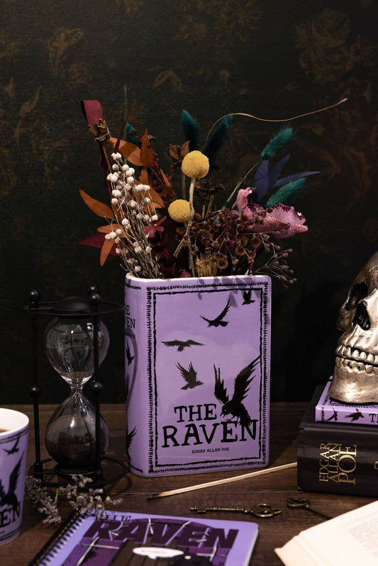 Large Book Vase, The Raven - Purple