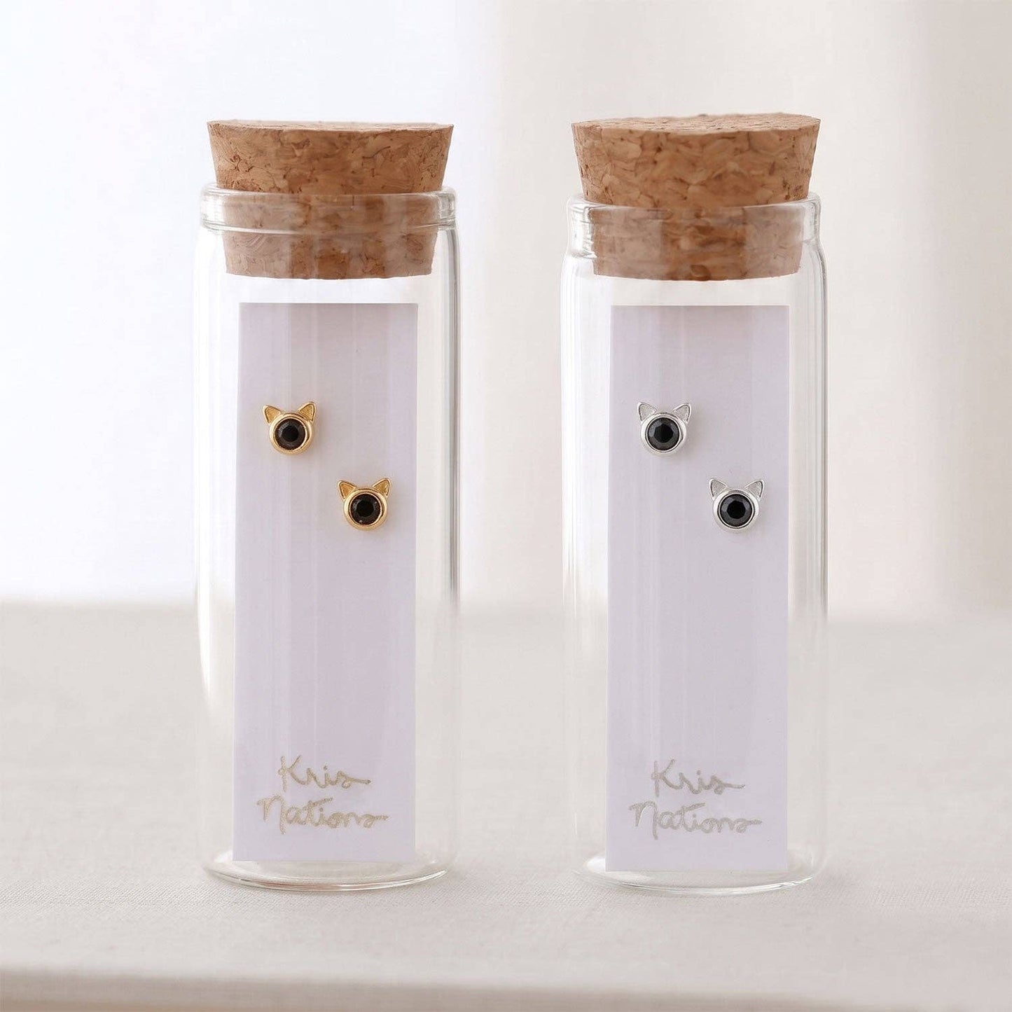 Midnight Whiskers Cat Stud Earring