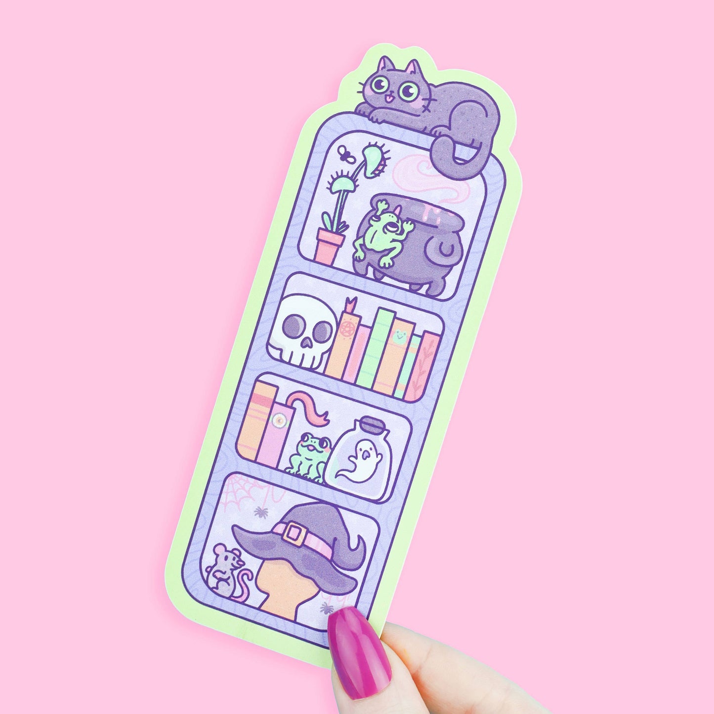 Witchy Bookshelf, Halloween, Cute, Bookmark with Tassel