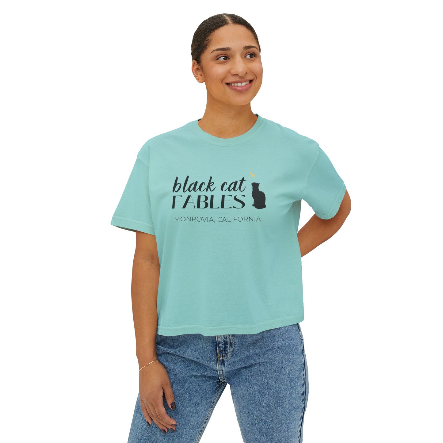 Online Only - Black Cat Fables Women's Boxy Tee