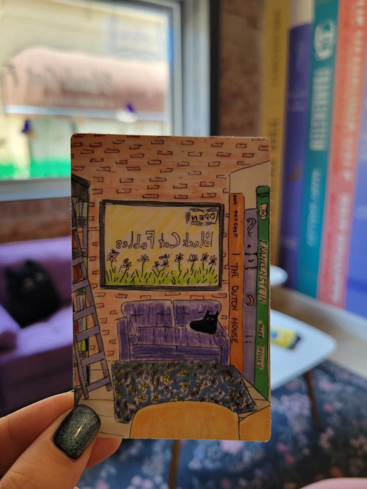 "Springtime at Black Cat Fables" Sticker