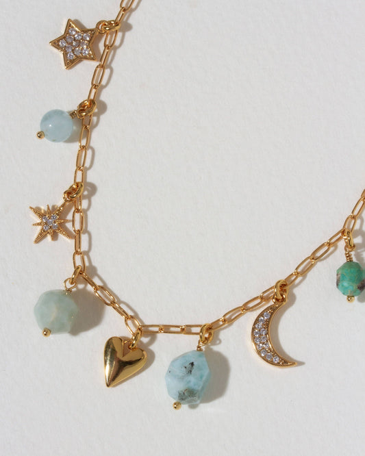 Blue Skies Gemstone Charm Necklace