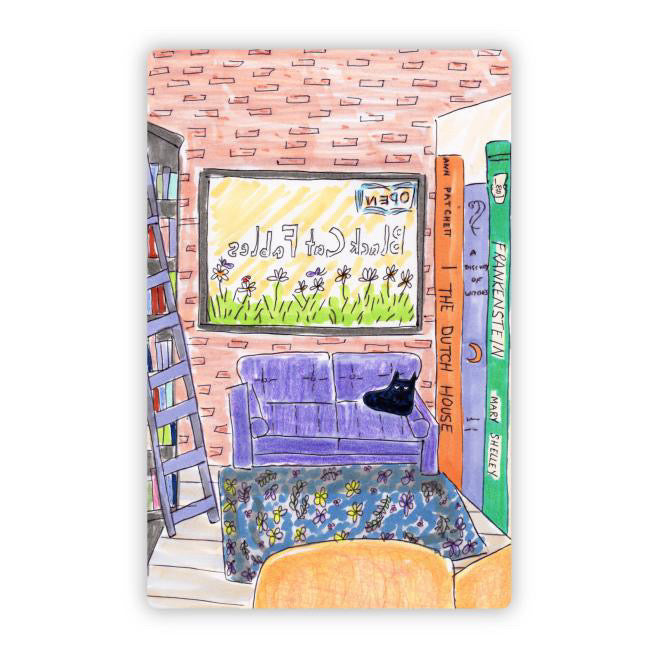 "Springtime at Black Cat Fables" Sticker