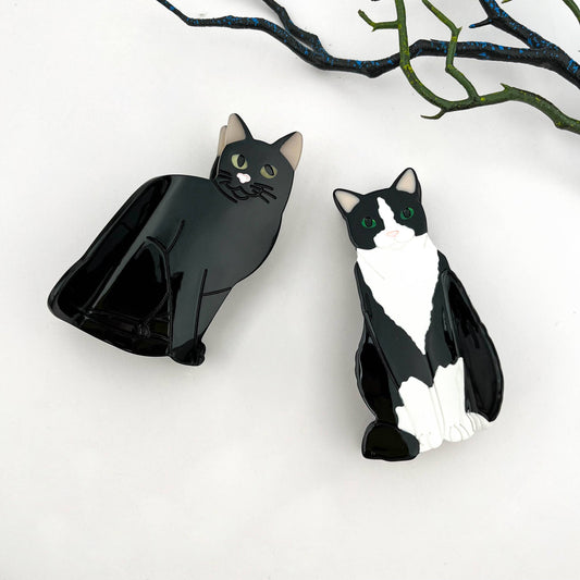 Creative Black Cat Acetate Animal Hair Claw Clip
