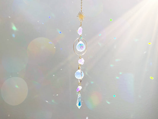 Amethyst Crystal Suncatcher Rainbow Prism