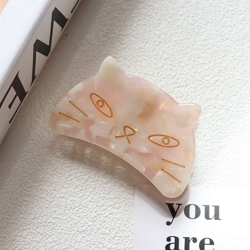 Adorable Cat Acetate Hair Clips in Various Colors