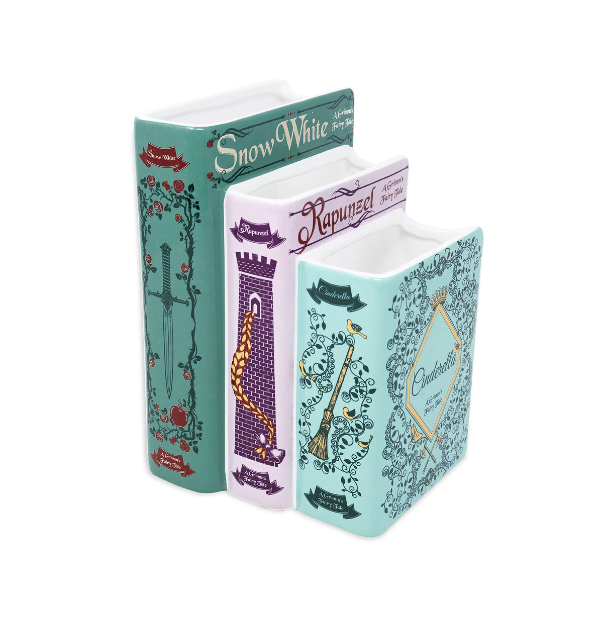 Triple Book Vase, Grimm's Fairy Tales