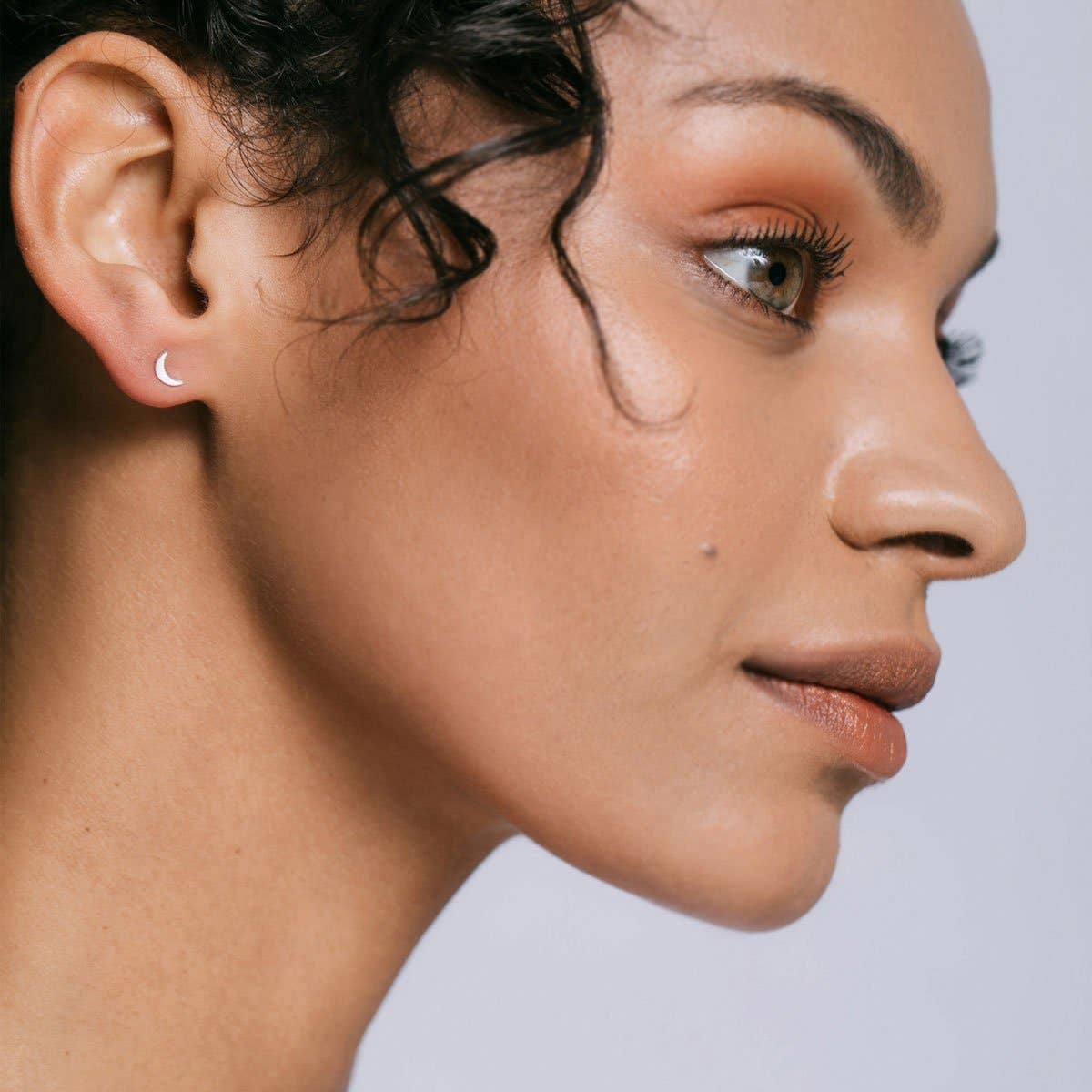 Crescent Moon Stud Earrings