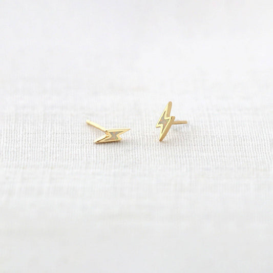 Opal Lightning Bolt Stud Earrings