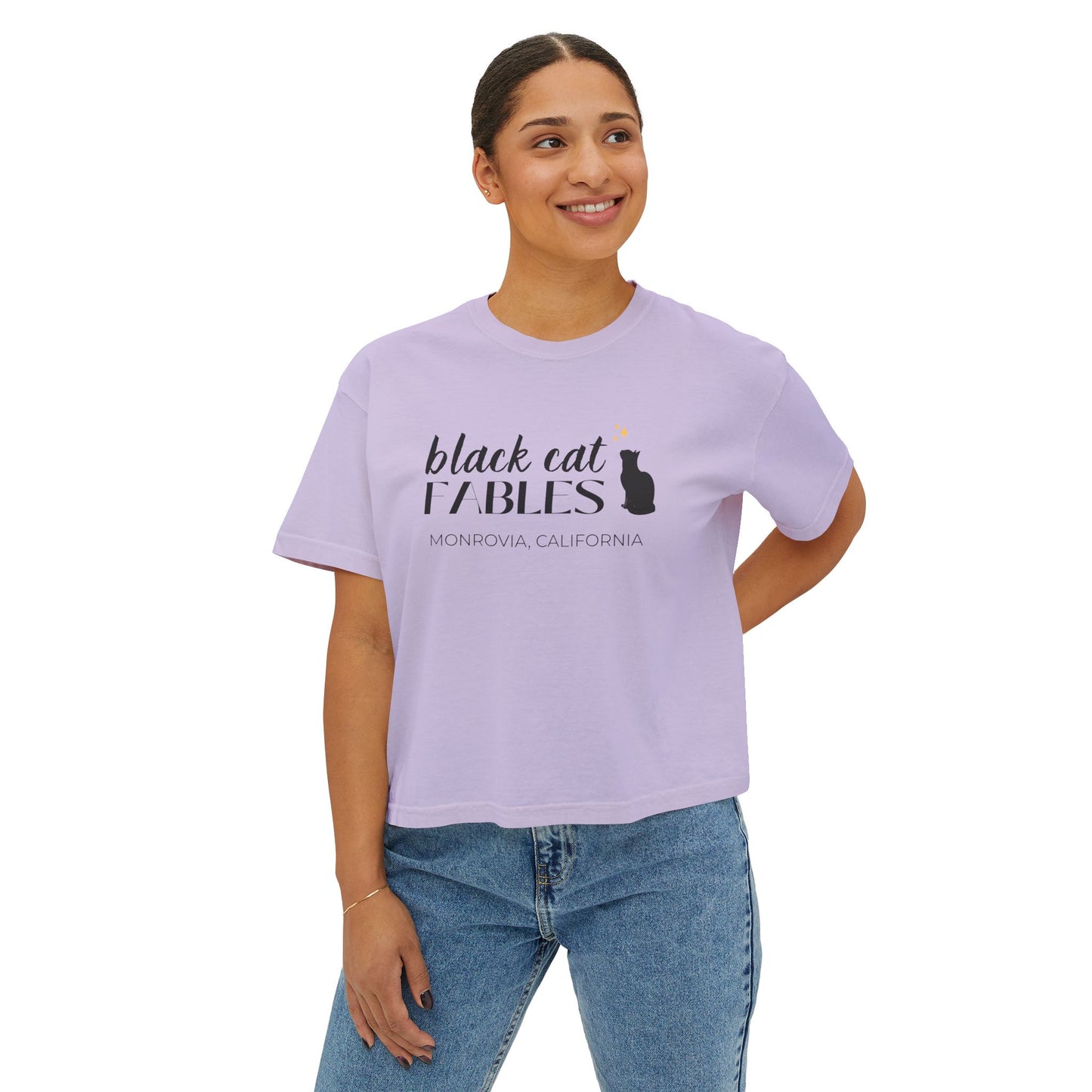 Online Only - Black Cat Fables Women's Boxy Tee