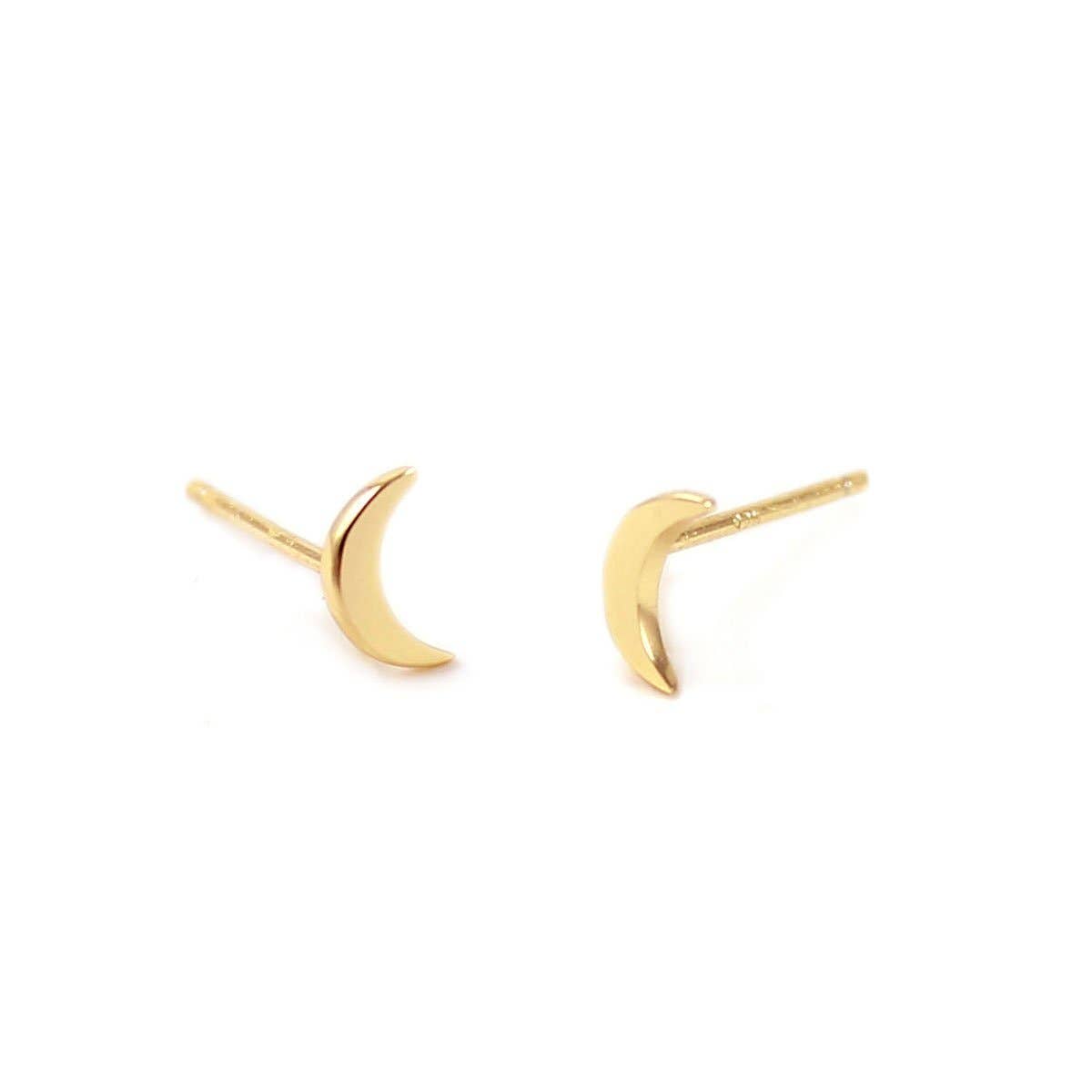 Crescent Moon Stud Earrings
