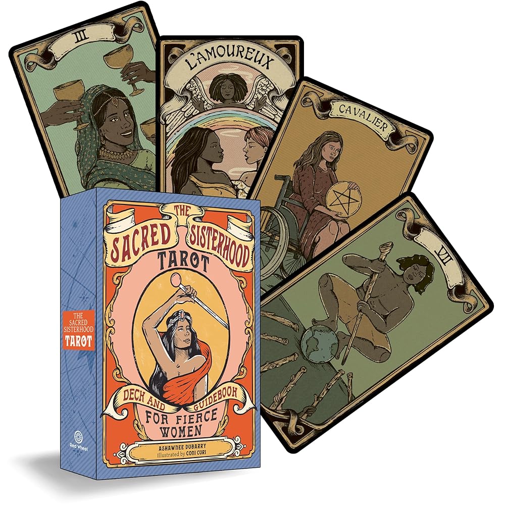 The Sacred Sisterhood Tarot: Deck and Guidebook for Fierce Women (78 Cards and Guidebook) cover image