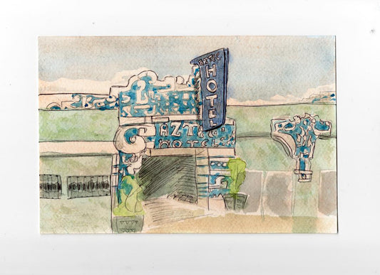 Aztec Hotel Watercolor Print