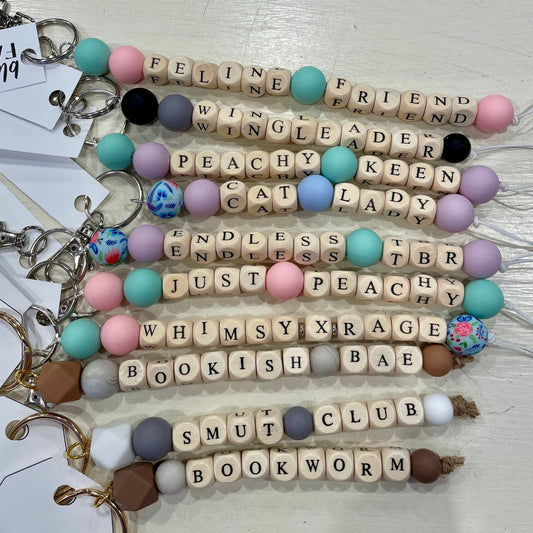 Beaded Bookish Keychain