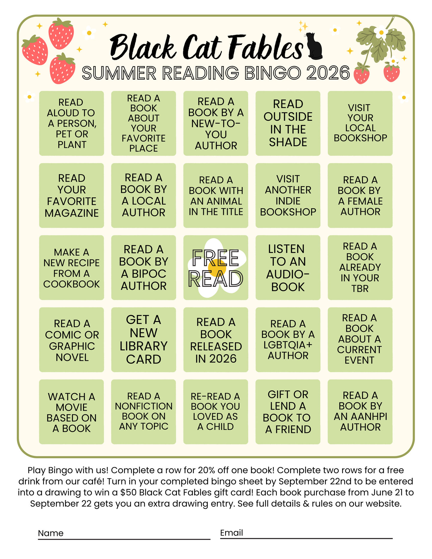 Summer Reading Bingo 2026!