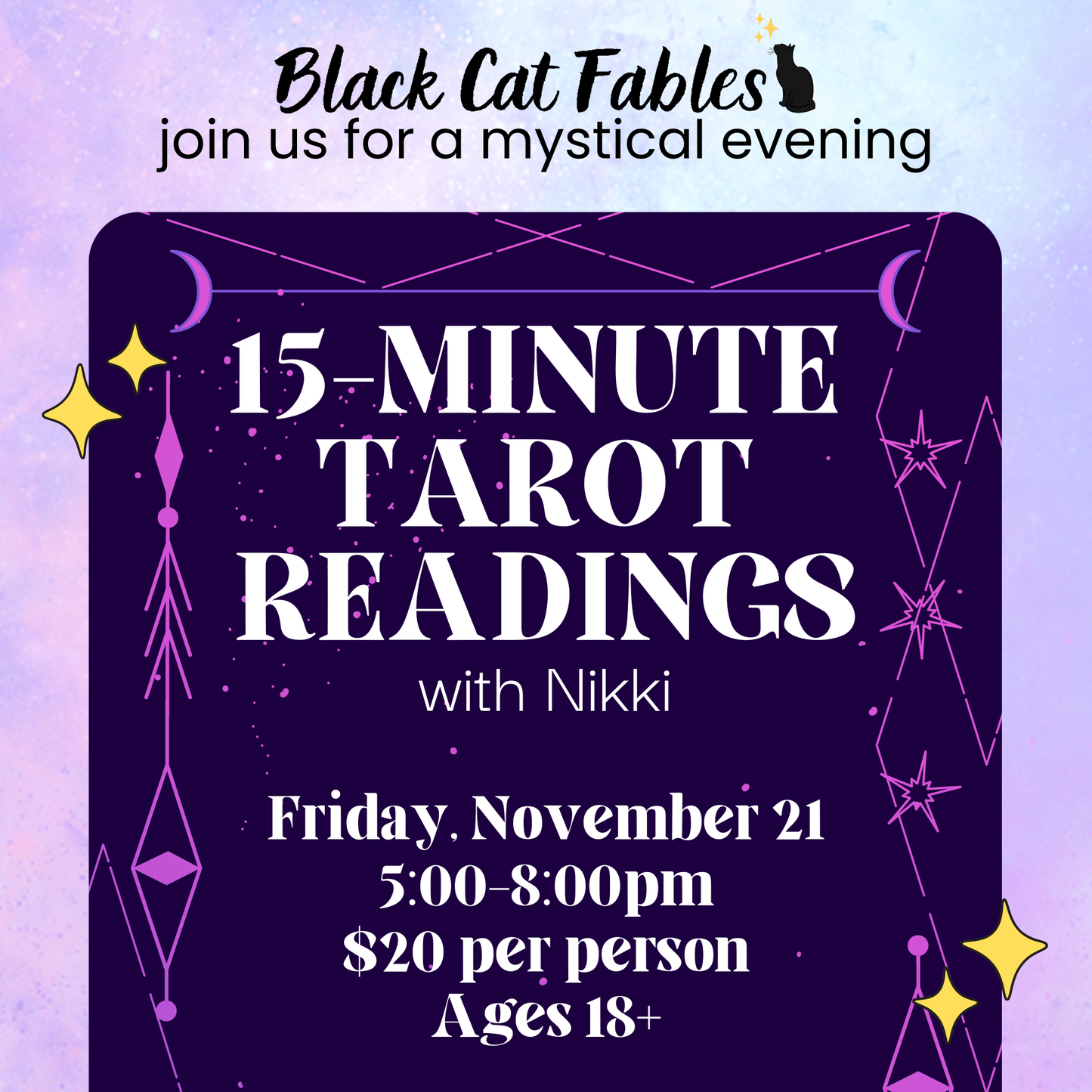 11/21/2025 – 15-Minute Tarot Readings with Nikki