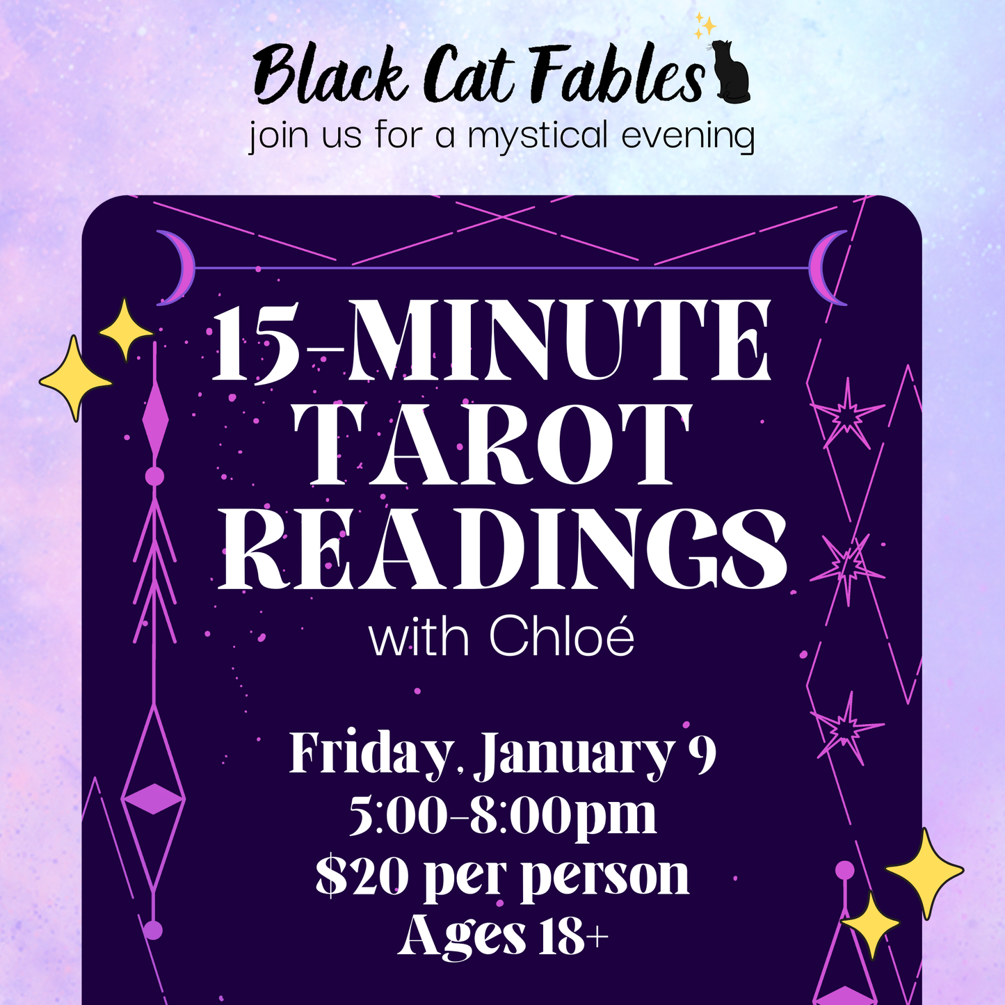 01/09/2026 – 15-Minute Tarot Readings with Chloé