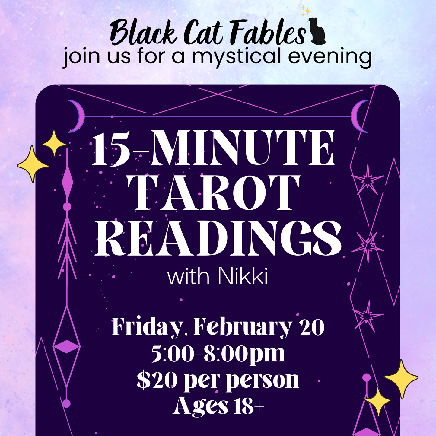 02/20/2026 – 15-Minute Tarot Readings with Nikki