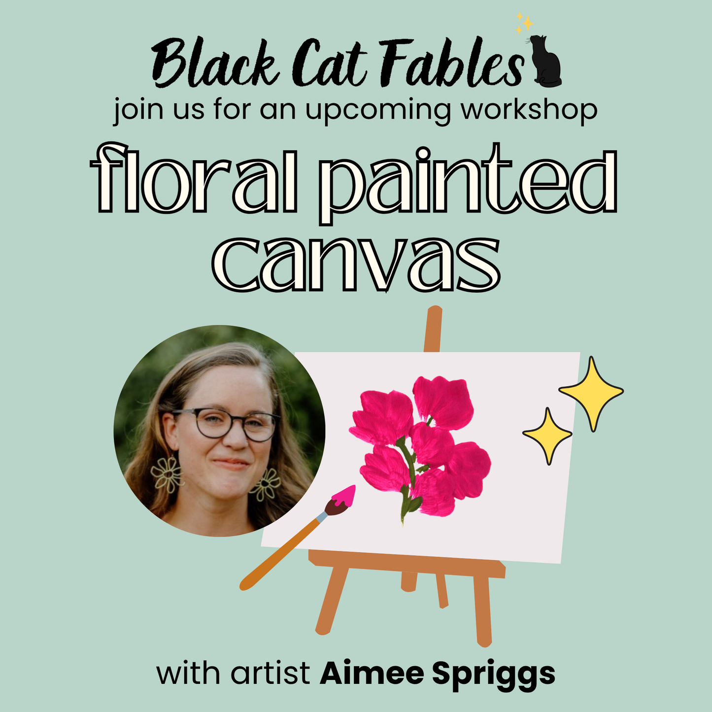 Workshop - 08/15/2025 - Floral Painted Canvas with Aimee Spriggs