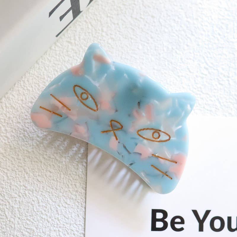 Adorable Cat Acetate Hair Clips in Various Colors