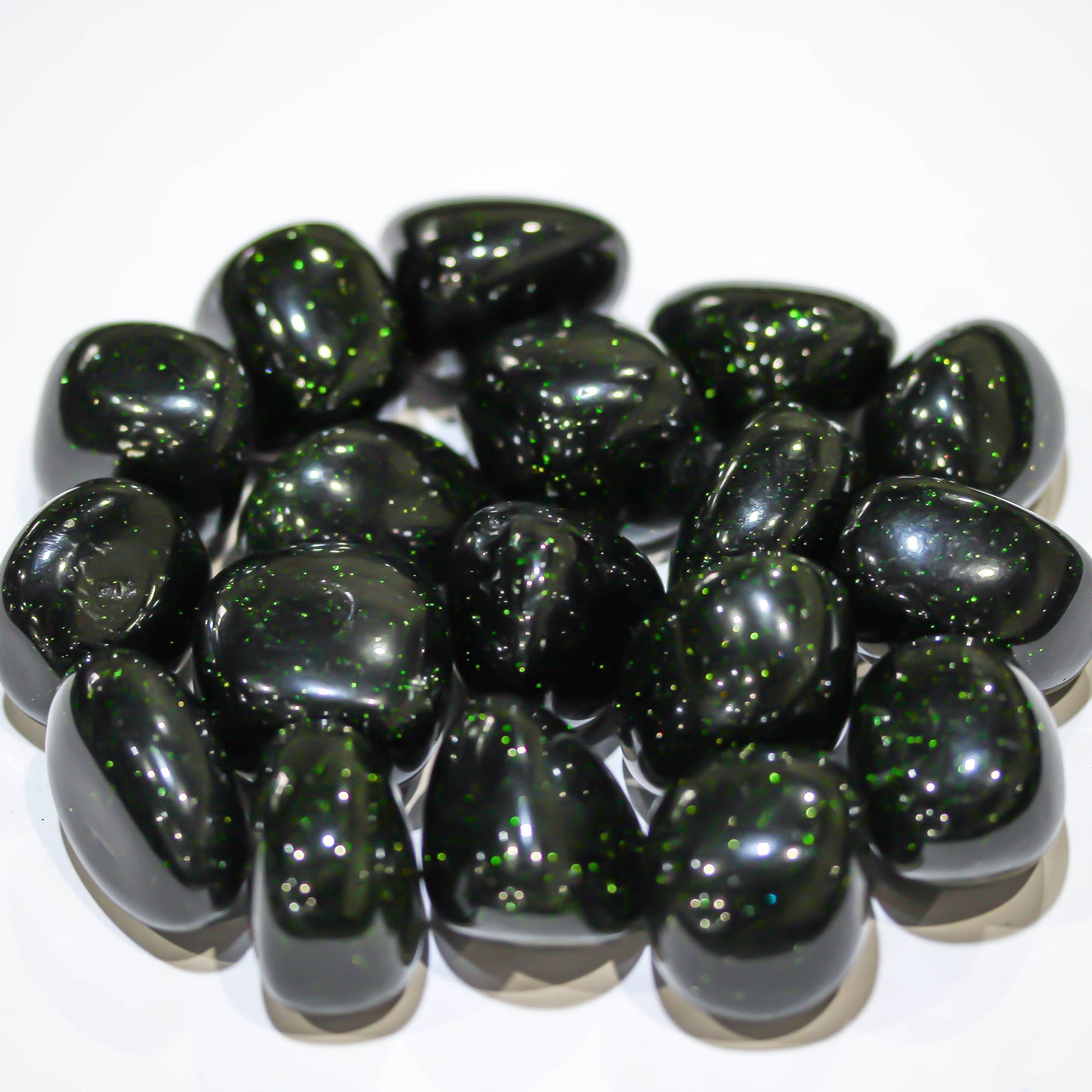 Tumbled Crystal Green Goldstone