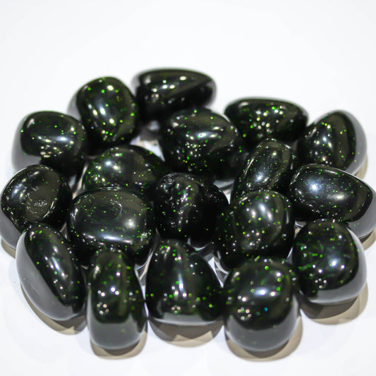 Tumbled Crystal Green Goldstone