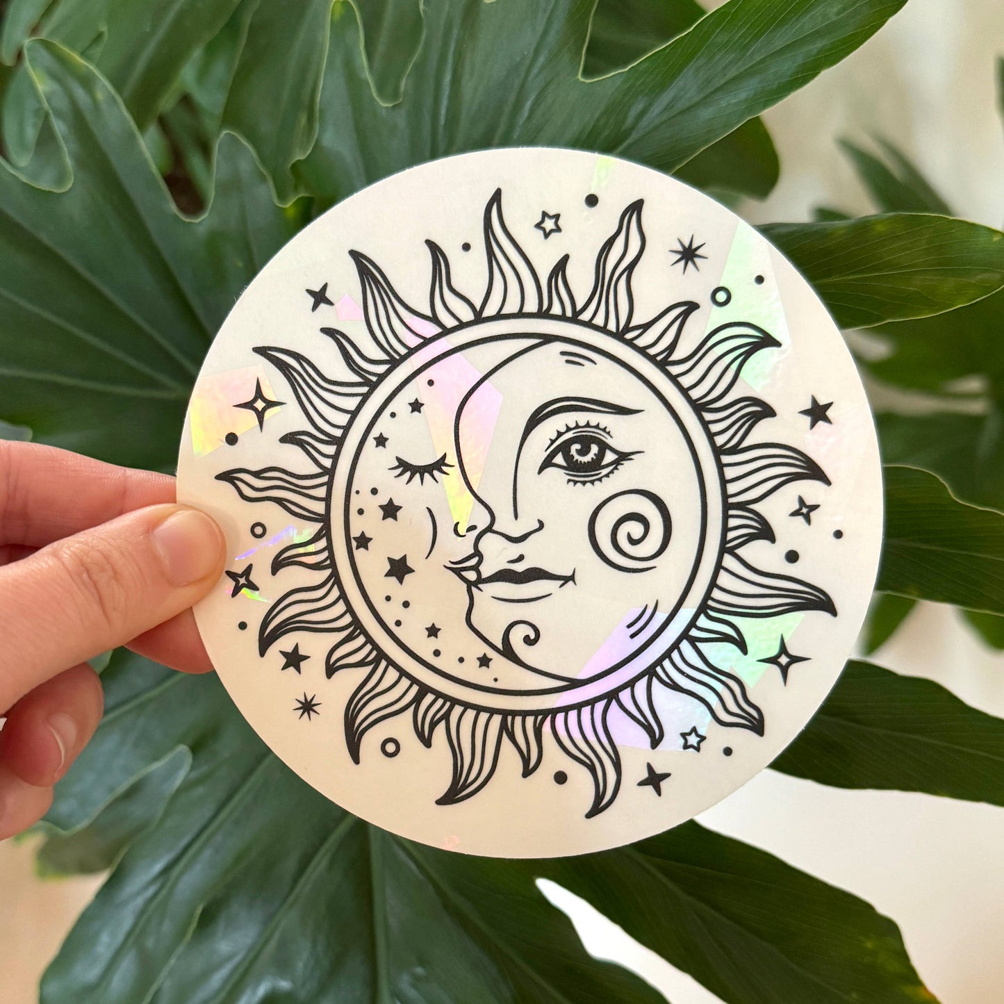 Sun and Moon Celestial Suncatcher Window Decal