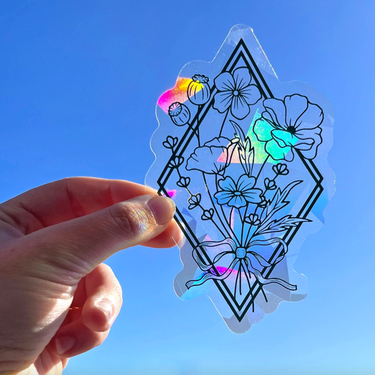 Wildflower Bouquet Suncatcher Window Decal