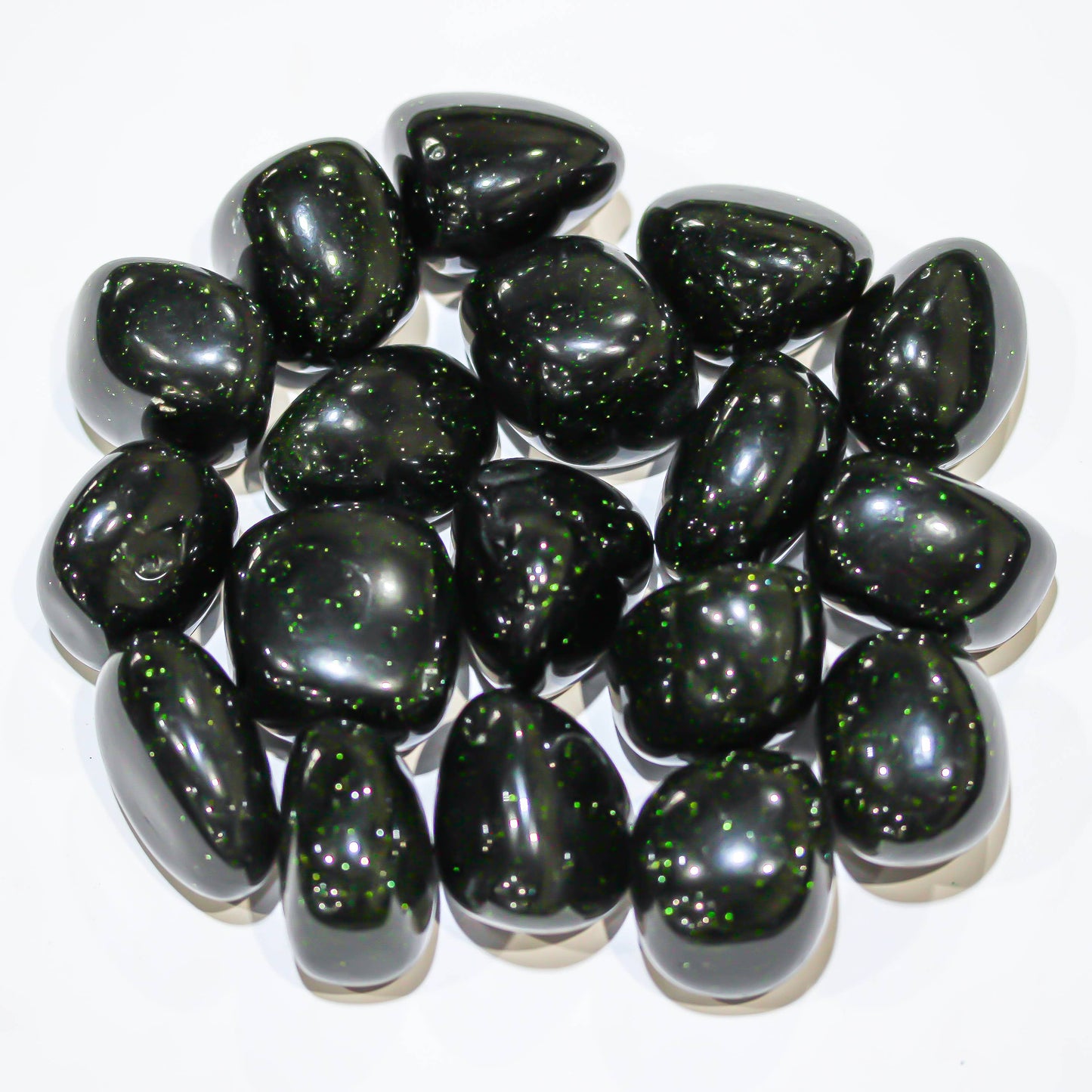 Tumbled Crystal Green Goldstone